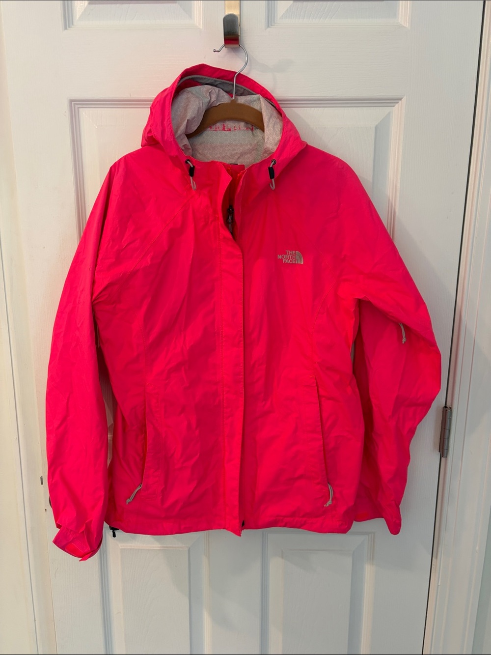 The North Face Women's Hot Pink Hooded Rain Jacket